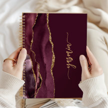Persoonlijke handtekening Burgundyrood Goud Agaat