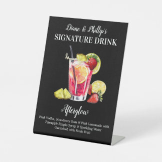 Persoonlijke handtekening drank Rum Tropische dran Reclamebord Met Voetstuk