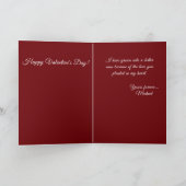 Persoonlijke handtekening rode rozenkaart voor vro feestdagen kaart (Binnen)