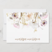 Persoonlijke handtekening Wilde bloem Bedankkaart (Voorkant)