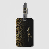 Persoonlijke handtekening Zwarte gouden luipaarden Bagagelabel (Voorkant (verticaal))