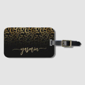 Persoonlijke handtekening Zwarte gouden luipaarden Bagagelabel (Voorkant (horizontaal))