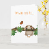 Persoonlijke 'hang in daar'-baby slotcard kaart (Gele Bloem)