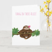 Persoonlijke 'hang in daar' schattige slotenkaart kaart (Gele Bloem)