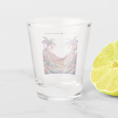 Persoonlijke hangmat en palmbomen shot glas (Achterkant)