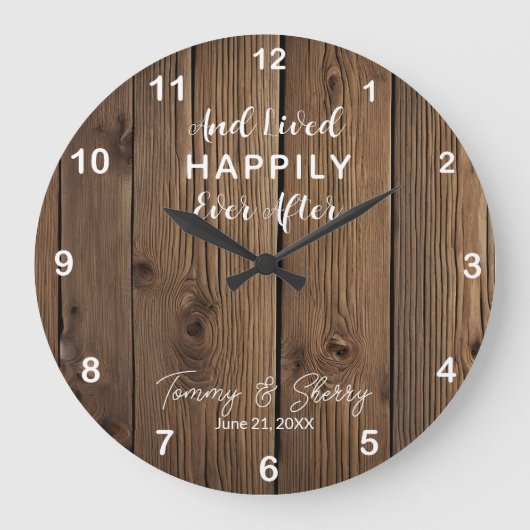 Persoonlijke 'Happily Ever After' houten klok (Voorkant)