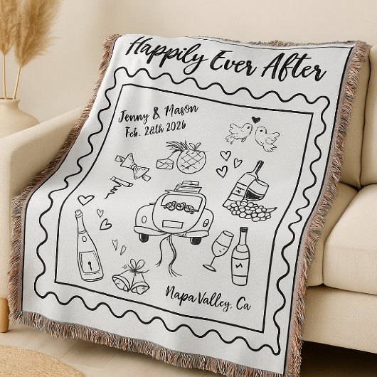 Persoonlijke “Happily Ever After” Trouwdeken Deken