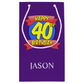 Persoonlijke Happy 40th Birthday-naam Klein Cadeauzakje (Achterkant)