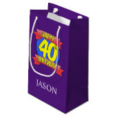 Persoonlijke Happy 40th Birthday-naam Klein Cadeauzakje (Achterkant Gekanteld)