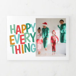 Persoonlijke Happy Alles Colorful Kerstmis Drieluik Wenskaart