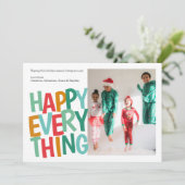 Persoonlijke Happy Alles Colorful Kerstmis Feestdagenkaart (Staand voorkant)