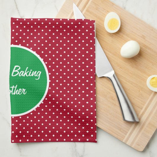 Persoonlijke Happy Baking Swiss Dot Kitchen Towel Theedoek (Quarter Fold)