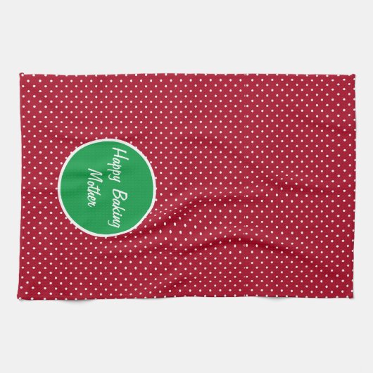 Persoonlijke Happy Baking Swiss Dot Kitchen Towel Theedoek (Horizontaal)