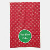 Persoonlijke Happy Baking Swiss Dot Kitchen Towel Theedoek (Verticaal)