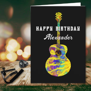 Persoonlijke Happy Birthday Akoestische Gitaar Kaart