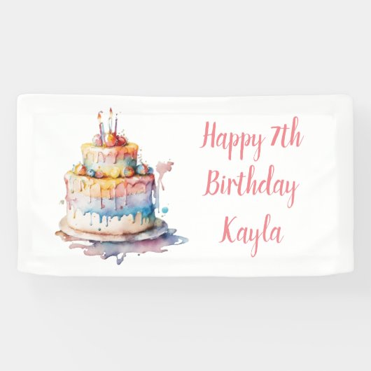 Persoonlijke Happy Birthday-banner Spandoek (Horizontaal)