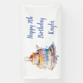 Persoonlijke Happy Birthday-banner Spandoek (Verticaal)