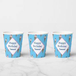 Persoonlijke Happy Birthday-bekertjes - Van Ice Cr Papieren Bekers