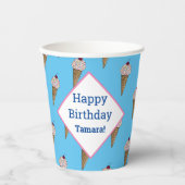 Persoonlijke Happy Birthday-bekertjes - Van Ice Cr Papieren Bekers (Voorkant)