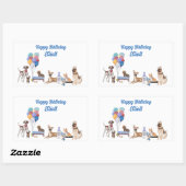 Persoonlijke Happy Birthday Canine-Hondenrassen Rechthoekige Sticker (Vel)