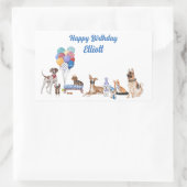 Persoonlijke Happy Birthday Canine-Hondenrassen Rechthoekige Sticker (Tas)