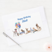 Persoonlijke Happy Birthday Canine-Hondenrassen Rechthoekige Sticker (Envelop)
