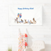 Persoonlijke Happy Birthday Canine-Hondenrassen Spandoek (Insitu)