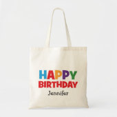 Persoonlijke Happy Birthday Canvas tas (Voorkant)