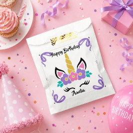 Persoonlijke Happy Birthday Eenhoorn Favor Tas Bedankzakje