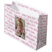 Persoonlijke Happy Birthday-foto Groot Cadeauzakje (Voorkant Gekanteld)