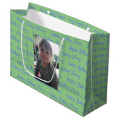 Persoonlijke Happy Birthday-foto Groot Cadeauzakje (Voorkant Gekanteld)