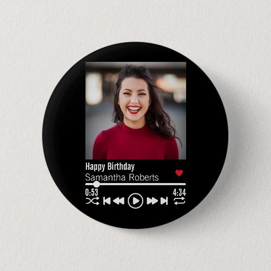 Persoonlijke Happy Birthday-foto Ronde Button 5,7 Cm (Voorkant)