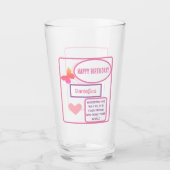 Persoonlijke Happy Birthday Glass Cup Glas (Voorkant)