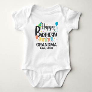 Persoonlijke Happy Birthday Grandma Romper