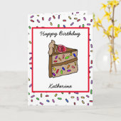 Persoonlijke Happy Birthday Hand getekende Whimsic Kaart (Gele Bloem)