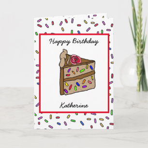 Persoonlijke Happy Birthday Hand getekende Whimsic Kaart