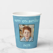 Persoonlijke Happy Birthday Iguana-Sjabloon Papieren Bekers (Achterkant)