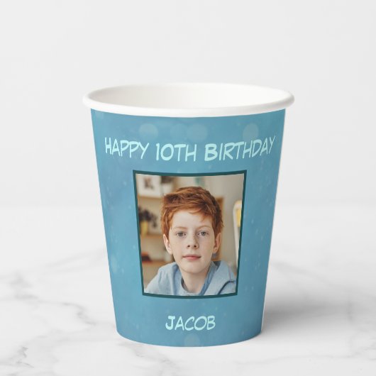 Persoonlijke Happy Birthday Iguana-Sjabloon Papieren Bekers (Achterkant)