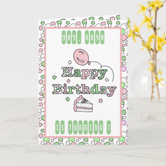 Persoonlijke Happy Birthday Kaart (Gele Bloem)