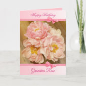 Persoonlijke Happy Birthday-kaart met roze volken Kaart (Voorkant)