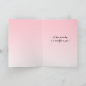 Persoonlijke Happy Birthday-kaart met roze volken Kaart (Binnen)