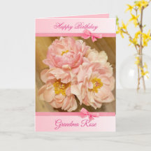Persoonlijke Happy Birthday-kaart met roze volken