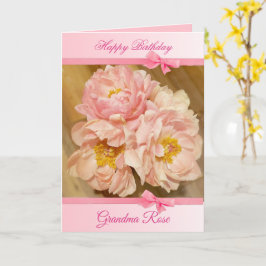 Persoonlijke Happy Birthday-kaart met roze volken Kaart