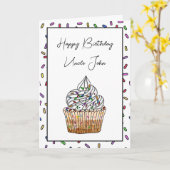 Persoonlijke Happy Birthday-kaart voor een oom Kaart (Gele Bloem)