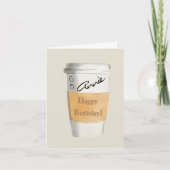 Persoonlijke Happy Birthday-koffiekaart Kaart (Voorkant)