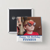 Persoonlijke Happy Birthday-naam en -leeftijd Vierkante Button 5,1 Cm (Voorkant /achterkant)