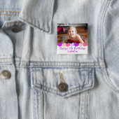 Persoonlijke Happy Birthday-naam en -leeftijd Vierkante Button 5,1 Cm (In situ)