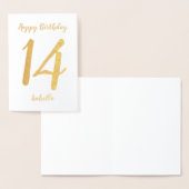 Persoonlijke Happy Birthday Name en Age Gold Folie Kaarten (Display)
