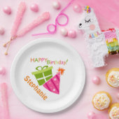 Persoonlijke Happy Birthday Papieren Bordje (Feest)