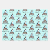 Persoonlijke Happy Birthday Puffin Inpakpapier Vel (Voorkant 3)
